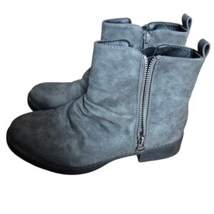 Taxi Addison Gray Ankle Boots Double Zipper Size 38
